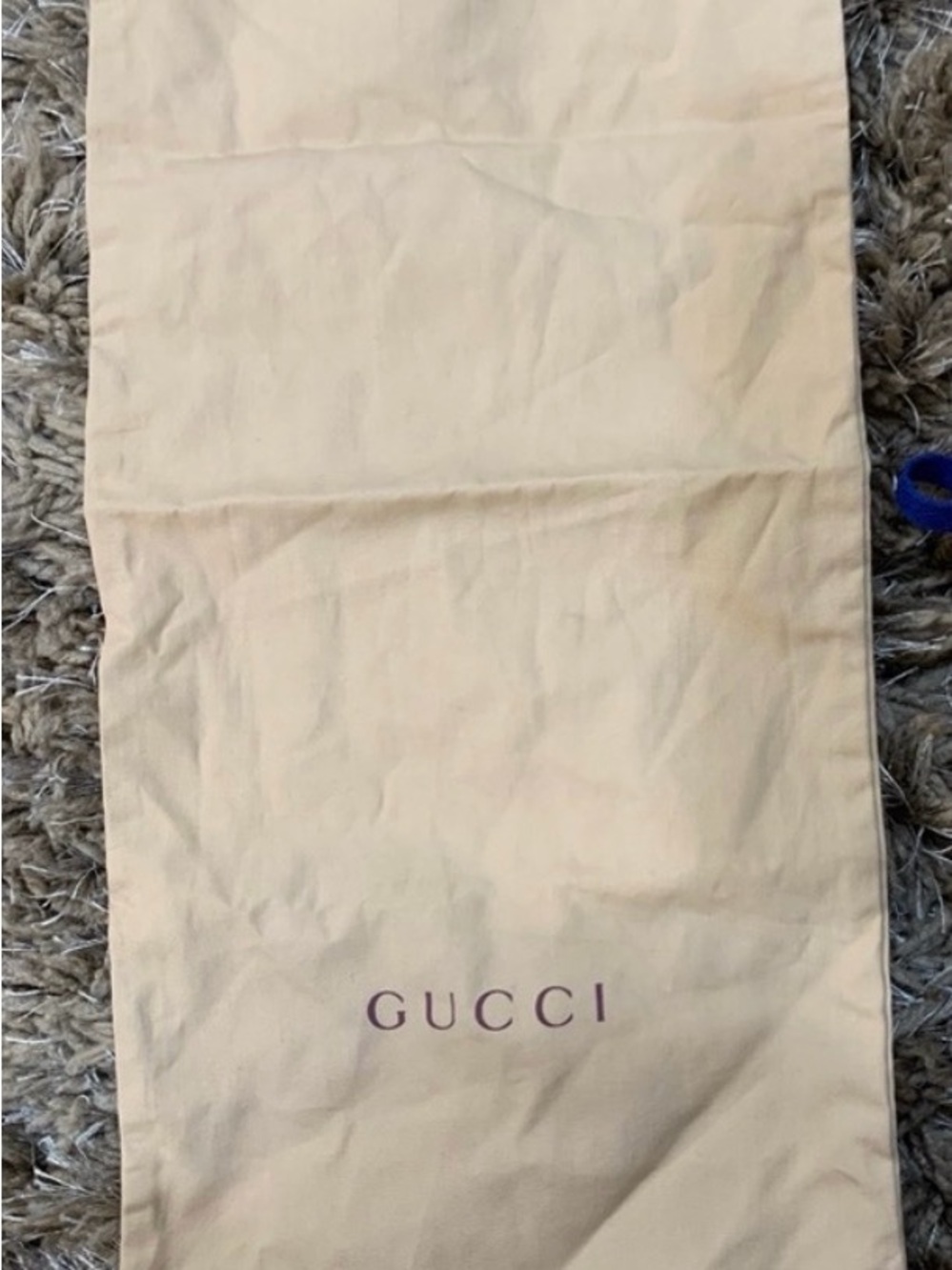 Gucci Beige Dust Bag with Purple Logo